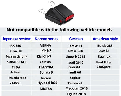 Universal Car Seat Belt Buckle Extension | Safety Seat Belt Extender Clip | ABS Plastic Seatbelt Adjuster | Easy Install Vehicle Seat Belt Extension | 2 Pack Comfort Belt Adapter