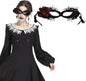 Halloween flower Mask Lace Rhinestone Half-face Mask for Women and Girls Masquerade Cosplay Costume Accessory
