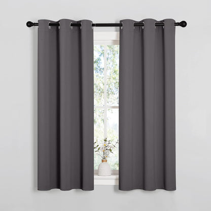 NICETOWN Blackout Curtains 2 Panels for Bedroom- Thermal Insulated Grommet Blackout Curtains 63 Inches Long for Living Room/Kitchen Rideaux occultants (2 Panels, W42 x L63 -Inch,Grey)