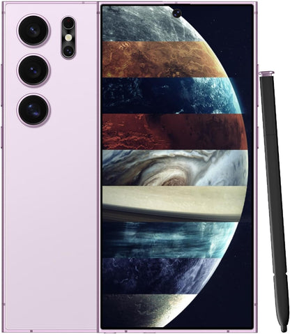 Unlocked Cell Phones Smartphone Unlocked Phones 8+256GB 6.8" HD Screen Dual SIM 108MP+48MP Camera and Built-in Pen (Violet)