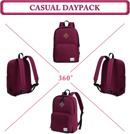 VASCHY Lightweight School Backpack for Women with Sleeve for 14" Laptop
