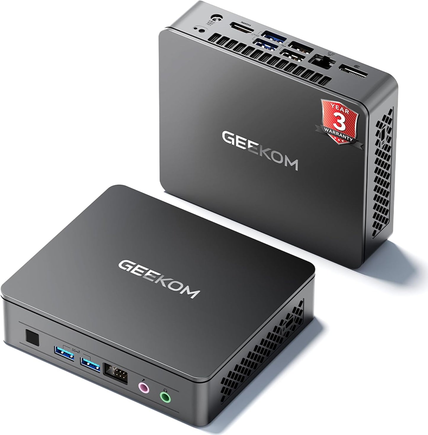 GEEKOM Air12 Mini PC(3-Year Quality Support) with 13th Gen Intel N150, 16GB DDR5 RAM 512GB M.2 2280 NVMe Gen3*4 SSD, Mini Desktop Computer, 4K Dual Display/HDMI2.0/DP 1.4/WiFi6/BT5.2/SD Slot