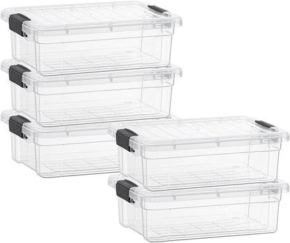 Superio Storage Bins with Lids- 3 Pack, 1.85 Qt Clear Boxes for Organizing, Stackable Plastic Containers- BPA Free, Non-Toxic, Odor Free, Organizer for Home, Office, Dorm