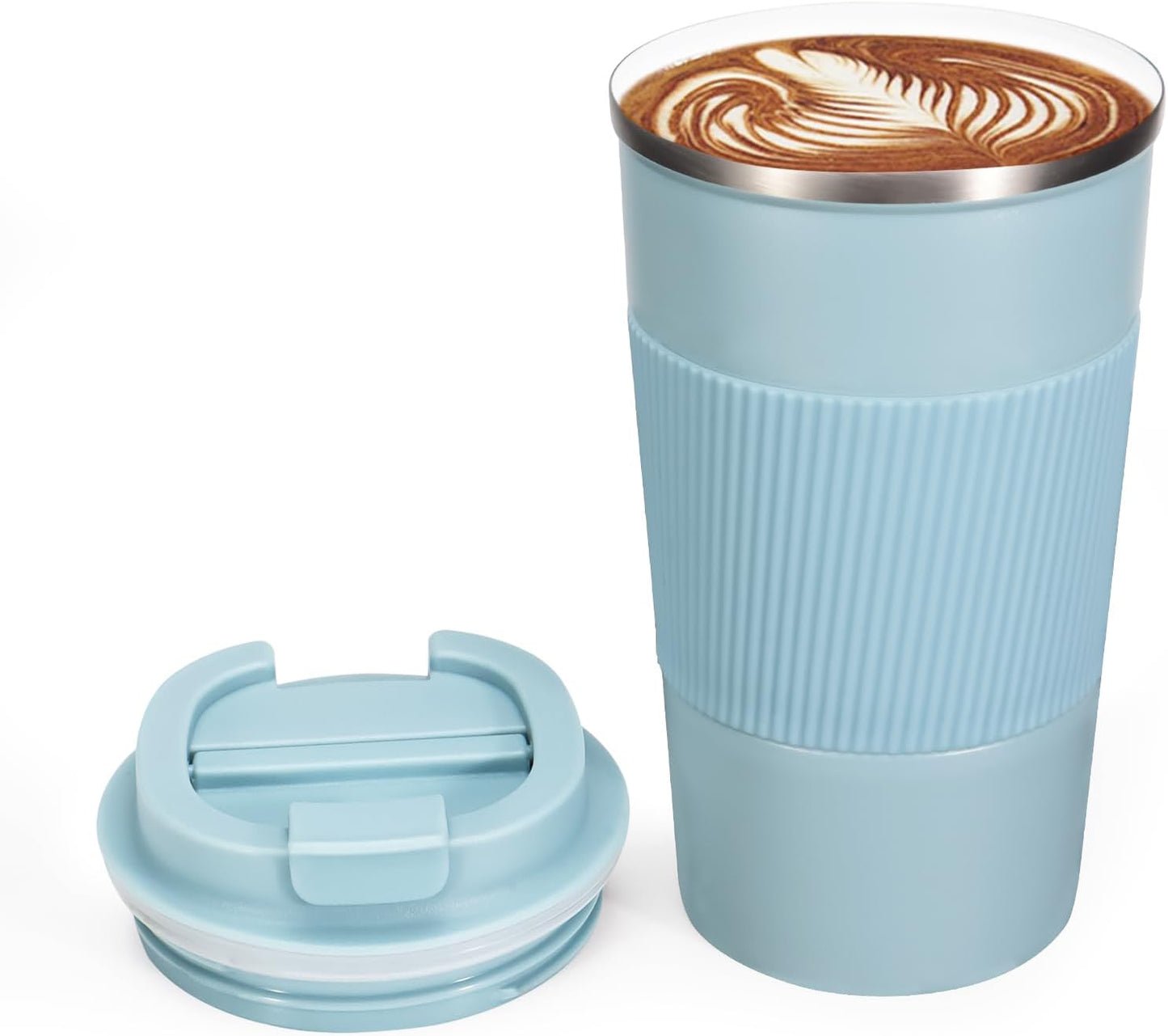 18oz Mug with Ceramic Coating Inside, Insulated Coffee Mug with Lid, Leak Proof Coffee Travel Mug, Travel Coffee Mug Fits in Car Cup Holder