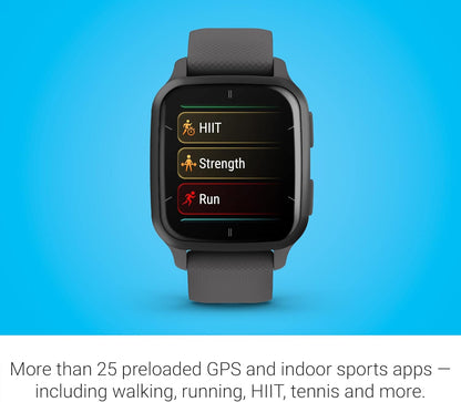 Garmin Venu® Sq 2 GPS Smartwatch, All-Day Health Monitoring, Long-Lasting Battery Life, AMOLED Display, Slate and Shadow Gray