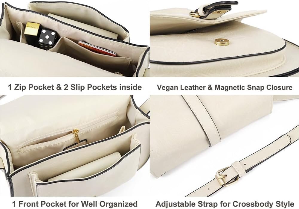 Crossbody Bags for Women Small Over the Shoulder Saddle Purses and Boho Cross body Handbags,Vegan Leather