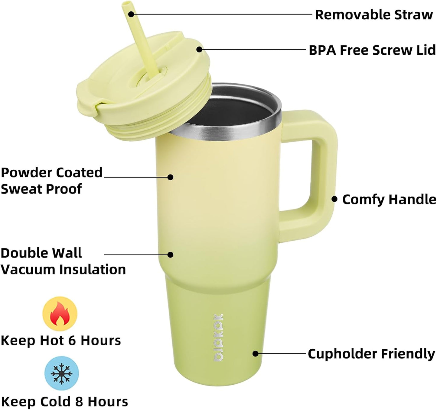 BJPKPK Tumbler with Handle and Straw 30oz Insulated Tumbler Cups with Lid Stainless Steel Travel Coffee Mug,Indigo Black