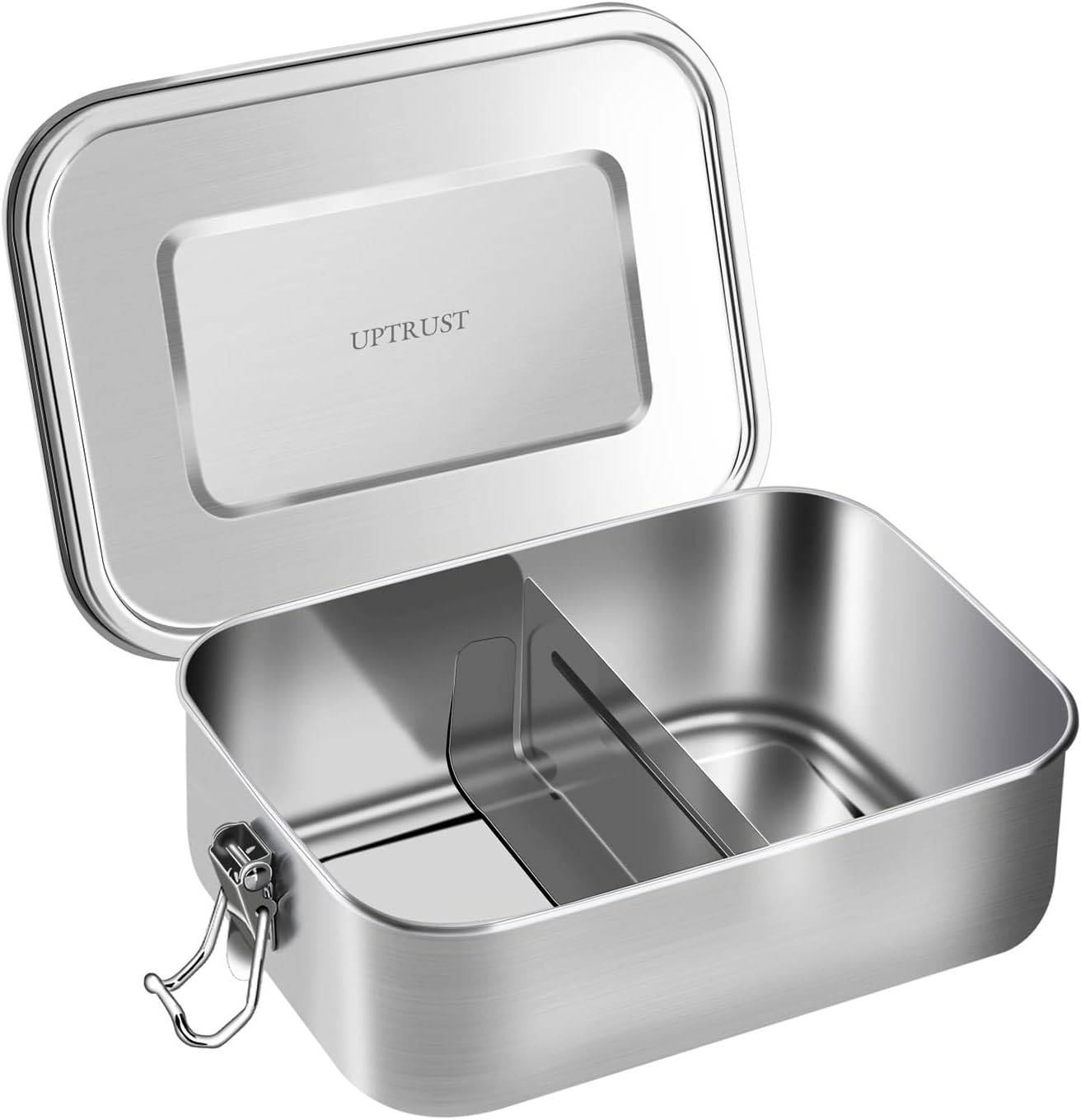 UPTRUST Leak Proof Stainless Steel Bento Lunch Container, (47OZ/1400ML) Metal Bento Lunch Box for Kids or Adults, 3 Compartment Packing Box for Work Lunch