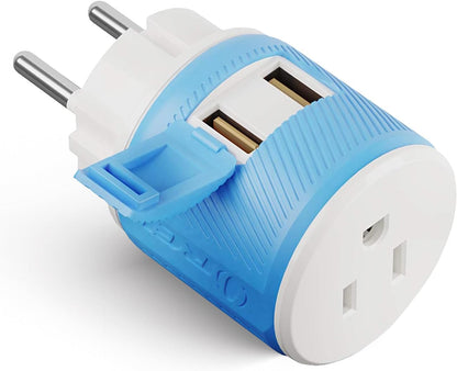 OREI South Africa, Botswana, Namibia Travel Plug Adapter with Dual USB - USA Input - Type M (U2U-10L), Will work with Cell Phones, Camera, Laptop, Tablets, iPad, iPhone