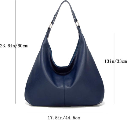 Ashioup Hobo Bags for Women Soft PU Leather Shoulder Bag Vintage Slouchy Handbag with Zipper
