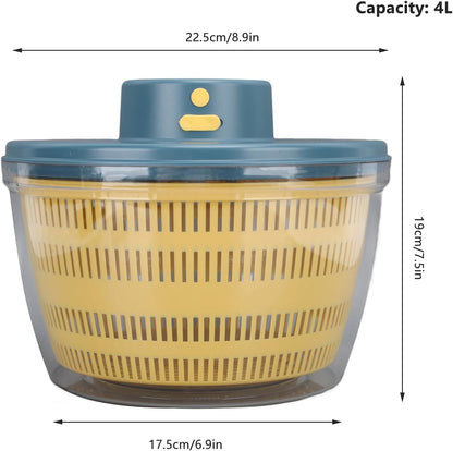 Vegetable Washing Machine Kneading Bowl, Multifunctional Spinner Dryer Vegetable Dryer Salad Mixer Salad Spinner Lettuce Dryer for Home Kitchen (Gray)