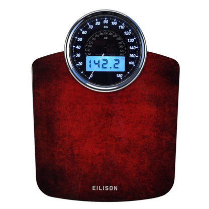 EILISON Highly Advance 2-in-1 Digital & Analog Weighing Scale for Body Weight-400lbs, 4 High Precison GX Sensor Accurate, Thick Tempered Glass, Extra Large Display (White)