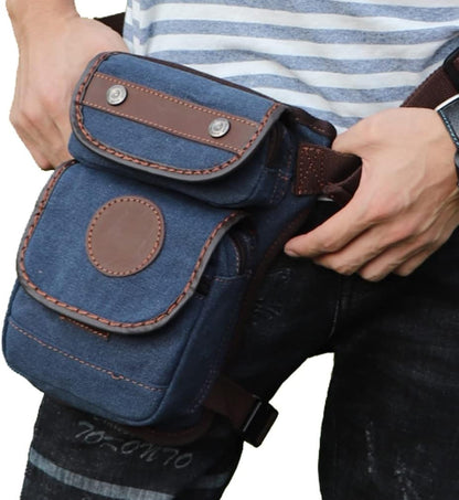 Motorcycle Drop Leg Bag Nylon Waist Pack for Men Women Travel Hiking Tactical Cycling Bike Ride Riding Crossbody Shoulder Fanny Pouch