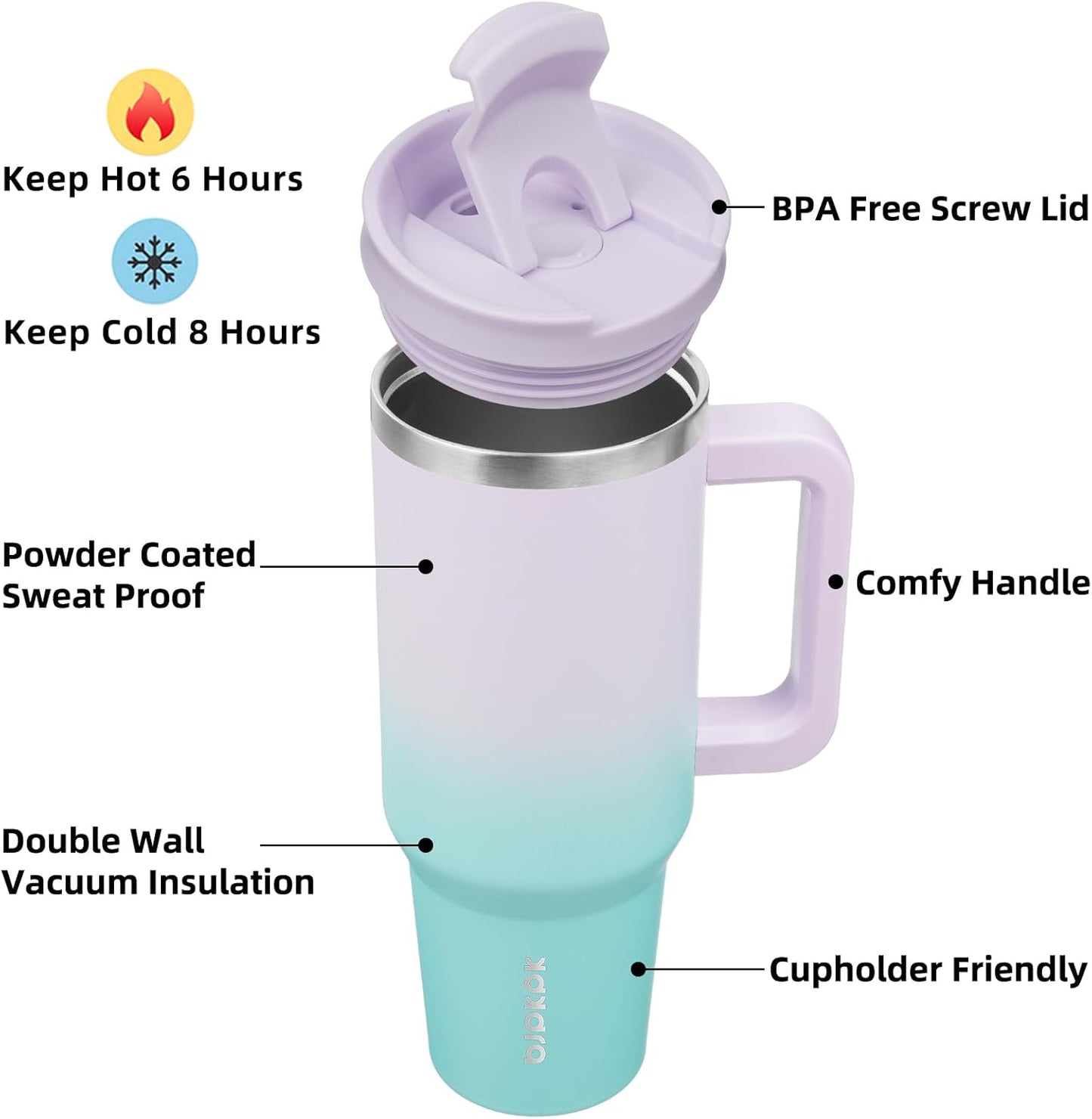 BJPKPK Tumbler with Handle and Straw 30oz Insulated Tumbler Cups with Lid Stainless Steel Travel Coffee Mug,Indigo Black