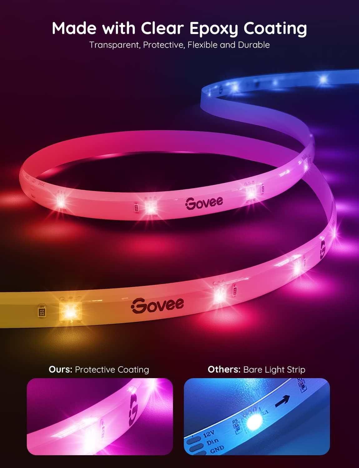 Govee RGBIC Pro LED Strip Lights, 16.4ft Color Changing Smart LED Strips, Works with Alexa and Google, Segmented DIY, Music Sync, WiFi and App Control, LED Lights for Bedroom,Home Decor