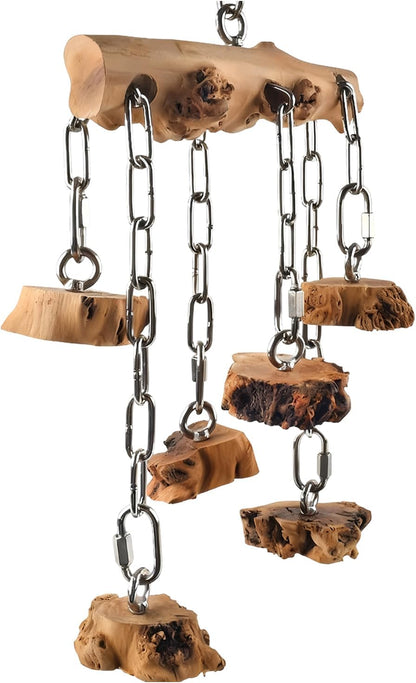 Interactive Bird Chewable Toy Wood Texture Bill Care Hanging Plan Mental Encouragement Rustless Bird Dolls Bird Keeping Supplies Pet Care Mental Exercise Hanging Plan