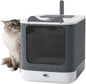 LCZLBRRD Fully Enclosed Cat Litter Box, Upgraded Covered Kitty Litter Boxes with Lid and Top Entry, Anti-Splashing Easy to Clean, 3 Modes Cat can Use from Kitten to Adult(White&Grey)