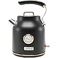 Haden Dorset 75083 Stainless Steel 1500W Retro Toaster 4 Slice Wide Slot w/Removable Crumb Tray and Settings, Black/Copper Toasters w/Adjustable Browning Control, Smart Toaster
