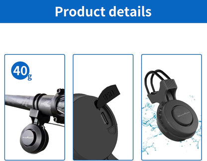 YOUNGFLY Electric Bike Horn Bicycle Bell, 120db Electronic Bicycle Horn with USB Waterproof Plug 4 Sound Modes, for Kids Boys Adults Mountain Bike Accessories