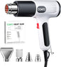 1600W Heat Gun, Hot Air Gun with 2 Temp Settings, 4 Nozzles, Overheat Protection, for Shrink Tubing, Shrink Wrap, Crafting, Resin, and DIY Projects - White