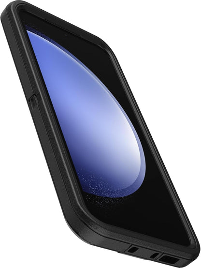 OtterBox Galaxy S23 FE Defender Series Case - Black, Rugged & Durable, with Port Protection, Includes Holster Clip Kickstand