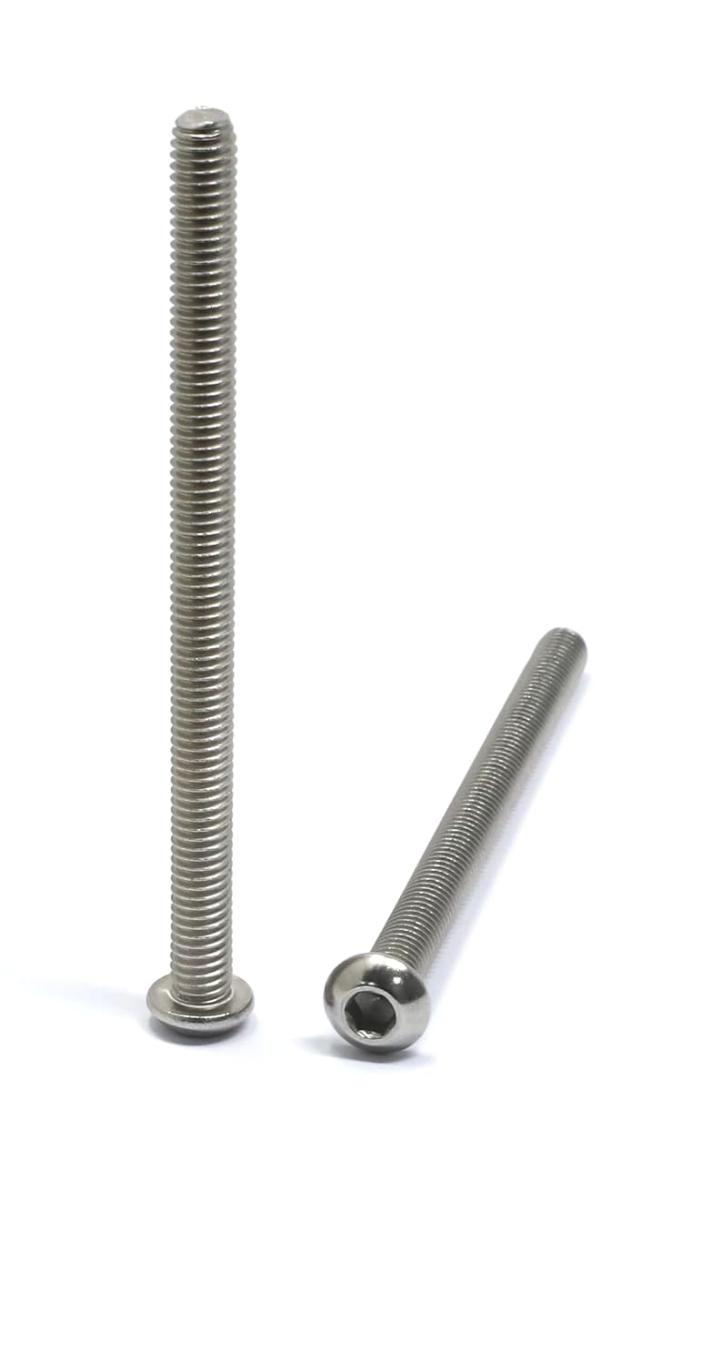 iexcell 50 Pcs M6 x 20mm Thread Pitch 1 mm Stainless Steel 304 Hex Socket Button Head Cap Screws Bolts Kit