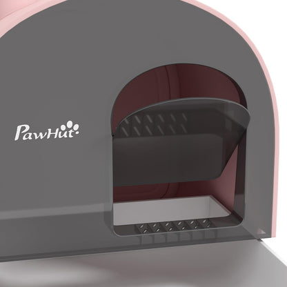 PawHut Large Cat Litter Box with Lid, Enclosed Kitty Litter Box with Slide-Out Tray, Scoop, Filter, Green