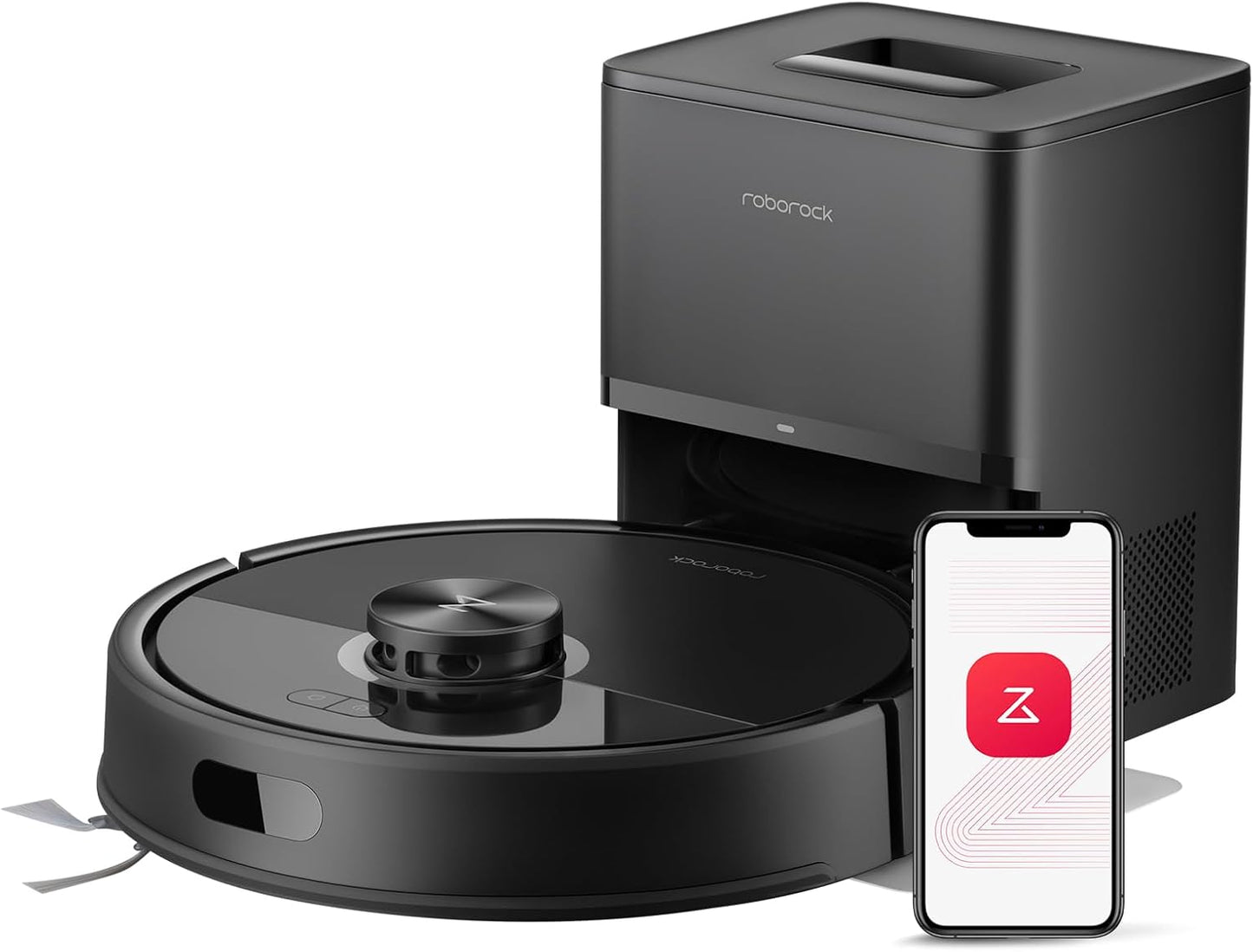 roborock Q7 M5+ Robot Vacuum and Mop, Upgraded from Q5 Max+, 7 Weeks Self-Emptying, 10000Pa Suction, Dual Anti-Tangle System, for Pet Hair & Carpet, PreciSense LiDAR Navigation, App Control, Black