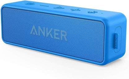 Anker SoundCore 2 Portable Bluetooth Speaker with Better Bass, 24-Hour Playtime, 66ft Bluetooth Range, IPX7 Water Resistance & Built-in Mic, Dual-Driver Wireless Speaker (Red)