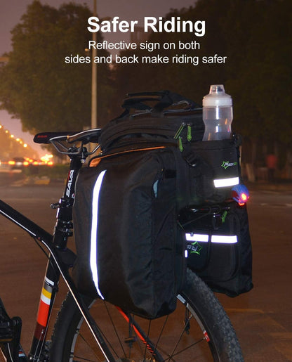 ROCKBROS Bike Panniers for Bicycle, Bike Trunk Bag Rear Bike Rack Bag for Travel Bicycle eBike Accessories Cargo Carrier Bag