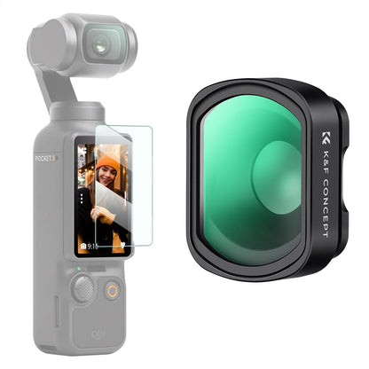 K&F Concept Wide-Angle Lens Compatible with DJI Osmo Pocket 3, Magnetic Attach/Multi-Coated/Optical Glass
