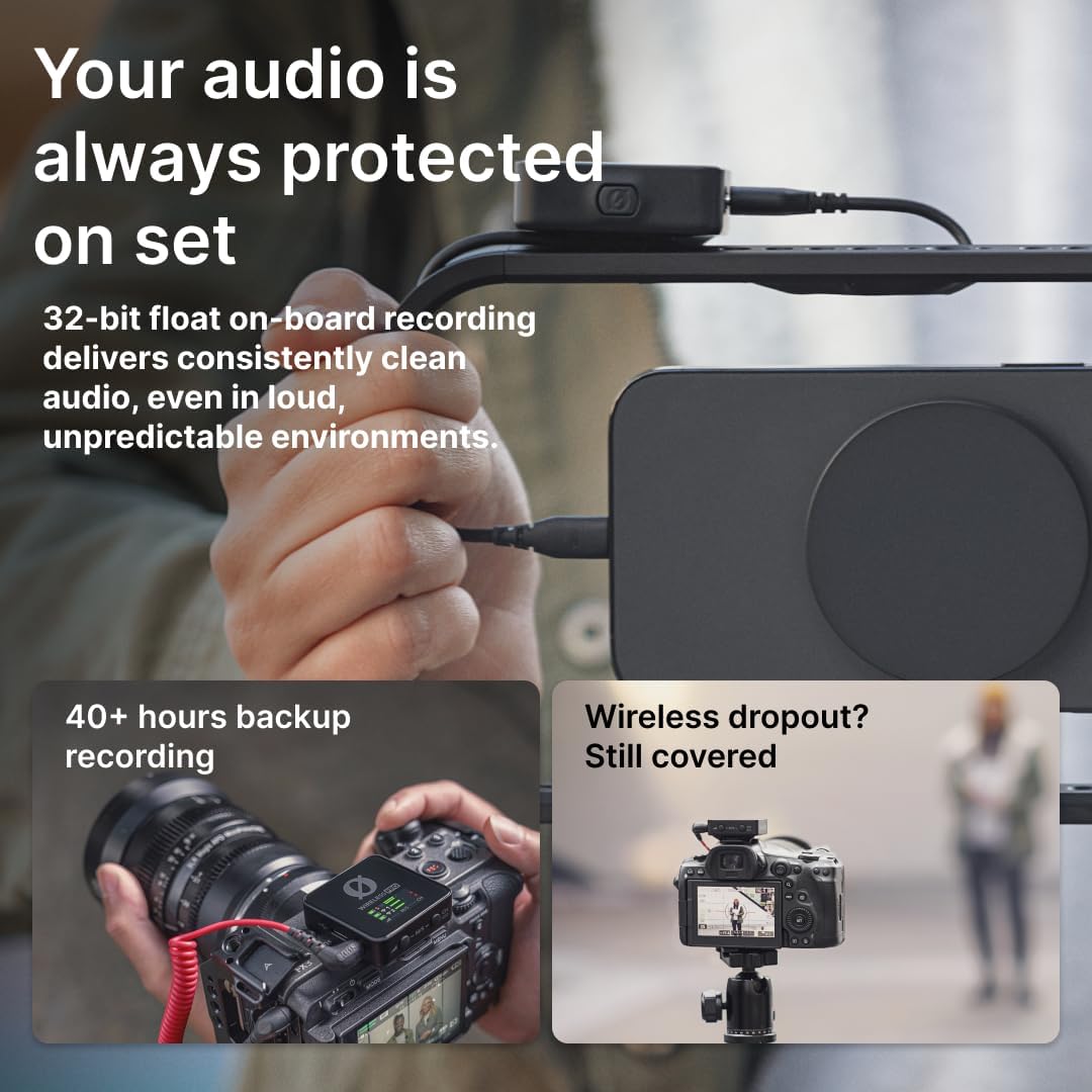 RODE Wireless PRO | Timecode, 32-bit Float On-board Recording, 2 Lavalier Microphones, Smart Charge Case, For Filmmaking and Content Creation