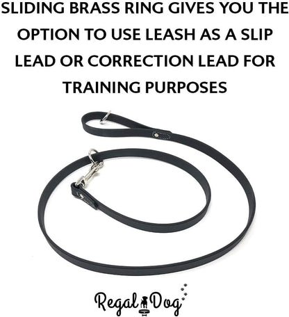 Regal Dog Products Medium Yellow Waterproof Dog Collar with Heavy Duty Double Buckle & D Ring | Vinyl Coated, Custom Fit, Adjustable Biothane Dog Collar | Chew Resistant Waterproof Collar for Dogs