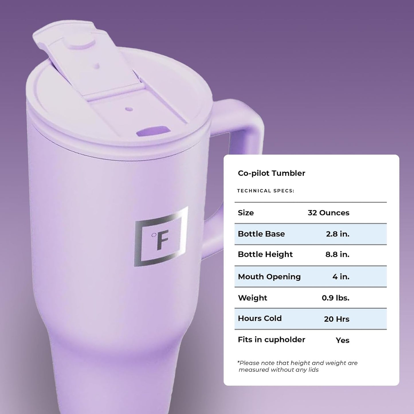 Insulated Tumbler with Straw Lid & Handle - 32oz (2 Lids) - Vacuum Leakproof Double Walled Stainless Steel Travel Mug Cup for Coffee Tea Water Hold Cold Iced Drinks - Fits Car Cup Holder