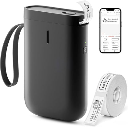 NIIMBOT D110 Mini Label Maker Machine with Tape(Pre-Cut Size 12x40mm), Portable Bluetooth Sticker Printer, Inkless Automatic Feeding One-Touch Custom Printing, Compatible with Phone Only