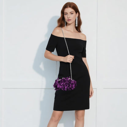 JAMBHALA Clutch Evening Handbags Floral Appliques Small Clutch Purses for Women