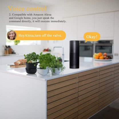 WiFi & Bluetooth Smart Water Valve DN15 (1/2") | Automatic Water Shutoff Controller | App & Voice Control | Alexa & Google Assistant Compatible