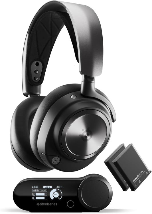 NEW SteelSeries Arctis Nova Pro Wireless Multi-System Gaming Headset - Premium Hi-Fi Drivers - Active Noise Cancellation - Infinity Power System - ClearCast Gen 2 Mic - PC, PS5/PS4, Switch, Mobile