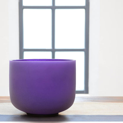 TOPFUND F Note Crystal Singing Bowl Heart Chakra 8 inch with Heavy Duty Carrying Case and Suede Striker