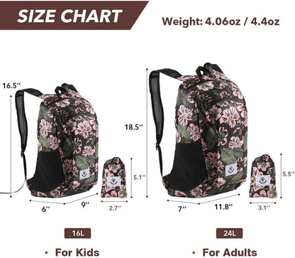 4Monster Hiking Daypack,Water Resistant Lightweight Packable Backpack for Travel Camping Outdoor