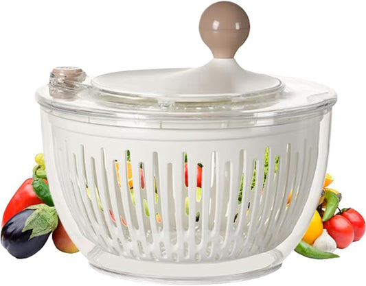 Salad Dryer,Lettuce Washer and Spinner 4.5L | Bowl Basket Container Strainer with Non-Slip Base for Vegetable Fruit Cleaning Storage Kitchen Refrigerator