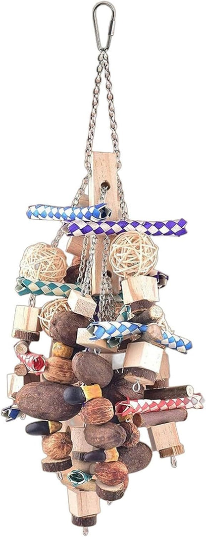 Parakeet Toys Wooden Rattan Natural Enrichment Pet Supplies