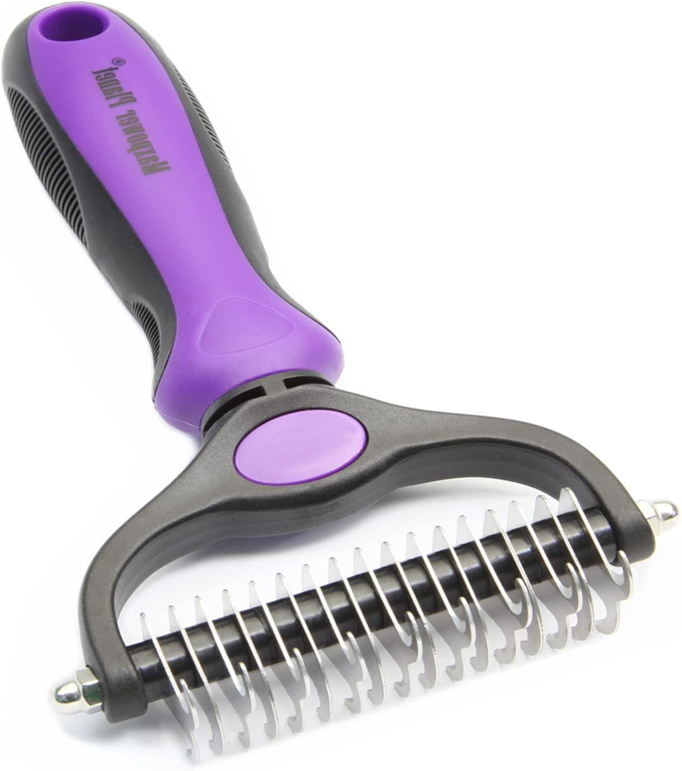 Maxpower Planet Pet Grooming Brush - Double Sided Shedding, Dematting - Undercoat Rake for Dogs - Dog Grooming Brush - Deshedding Brush for Dogs - Dog Brush, Cat Brush, Reduce Shedding by 95%, Black