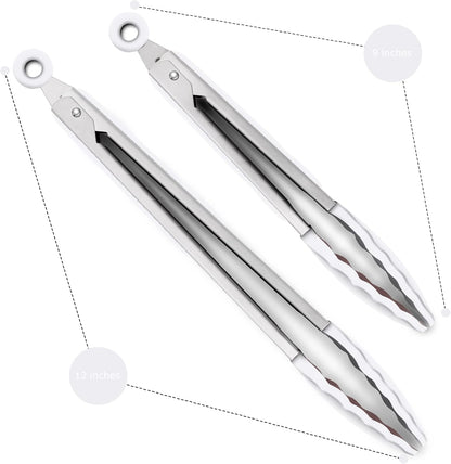 Purilite Select Silicone &amp; Stainless Steel Kitchen Tongs