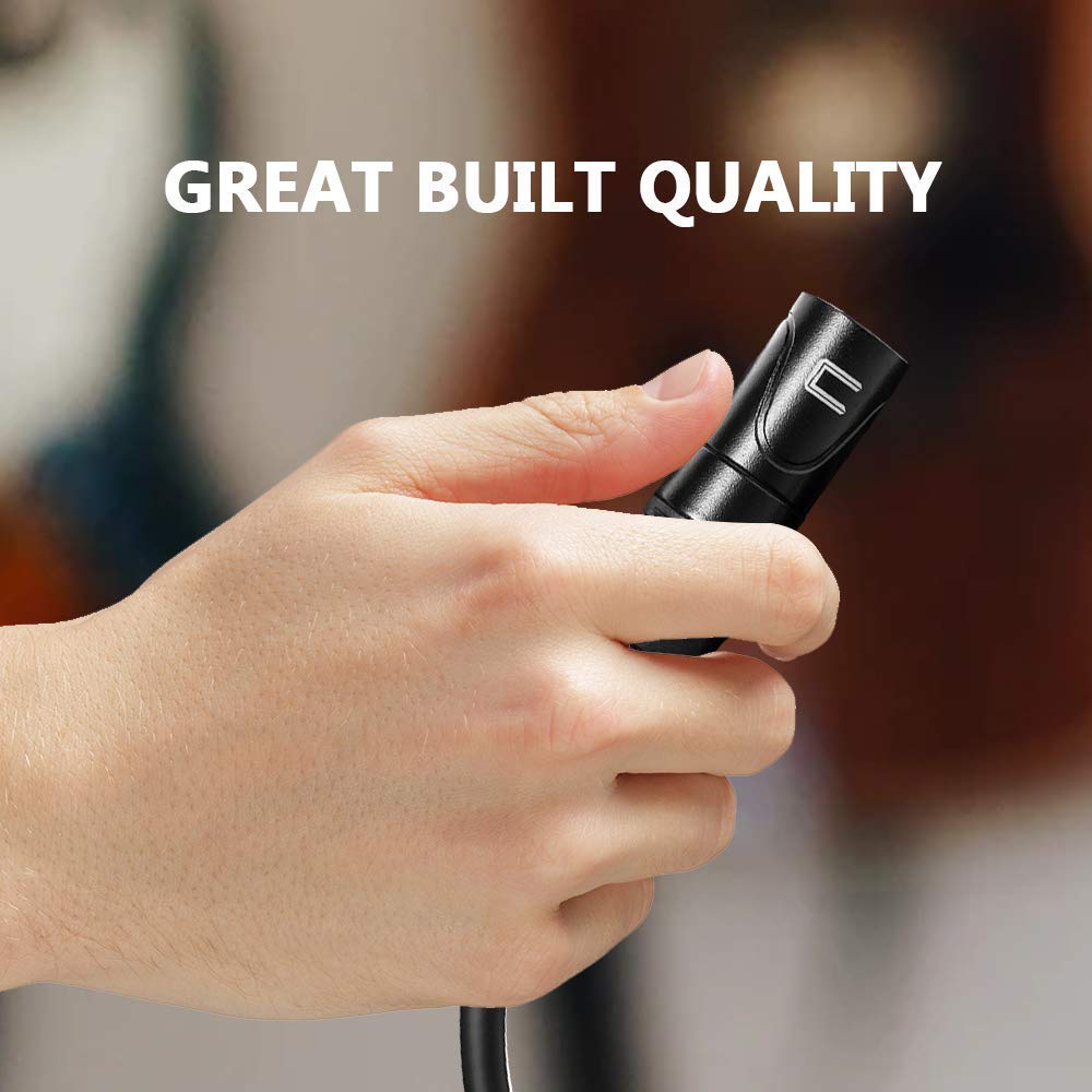 Balanced XLR Cable Male to Female - 6 Feet Pink - Pro 3-Pin Microphone Connector for Powered Speakers, Audio Interface or Mixer for Live Performance & Recording