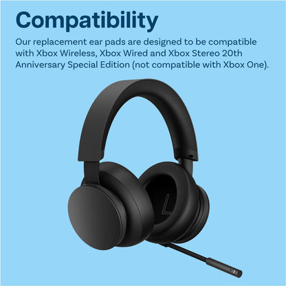 Ear Pads Replacement for Xbox Wireless, Wired, Xbox Stereo 20th Anniversary Special Edition Headphones by MMOBIEL – Cooling Gel Ear Pad Cushions - Noise Isolation Earpads Replacement – Black