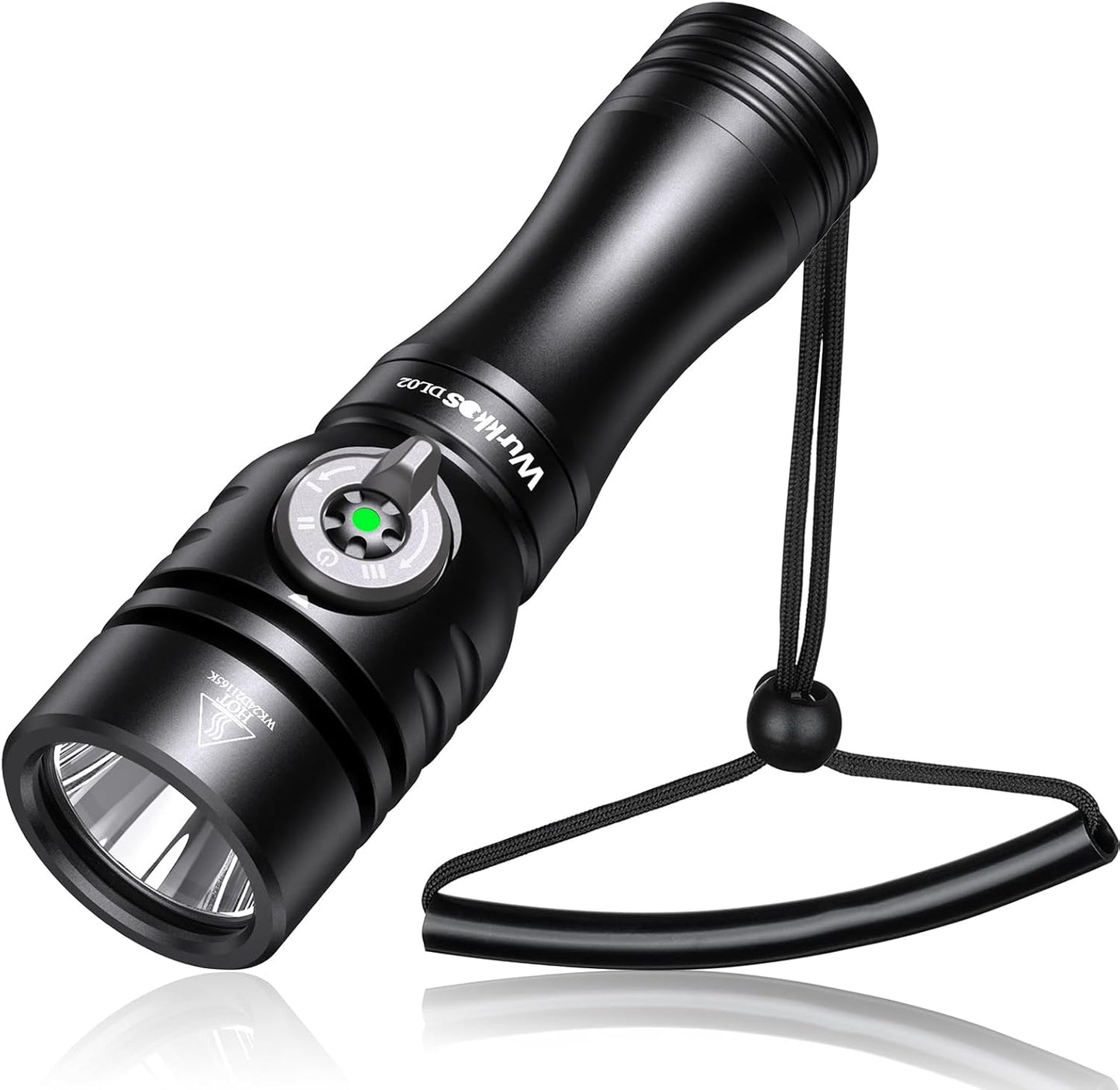 Wurkkos DL02 Scuba Diving Flashlight, Max 3000Lumen, 496M Long Range, 100M Underwater, Power Indicator, 3 Lighting Modes, Submarine Light for Deep Sea Cave
