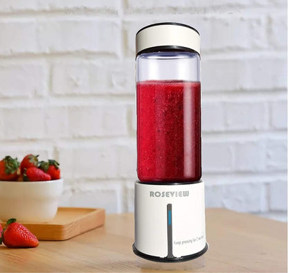 Smoothie blender portable smoothies for blenders Roseview Glass bottle personal blender cordless mini blenders for smoothies cup mixer blend juicer maker mélangeur USB rechargeable (Egg Shell)