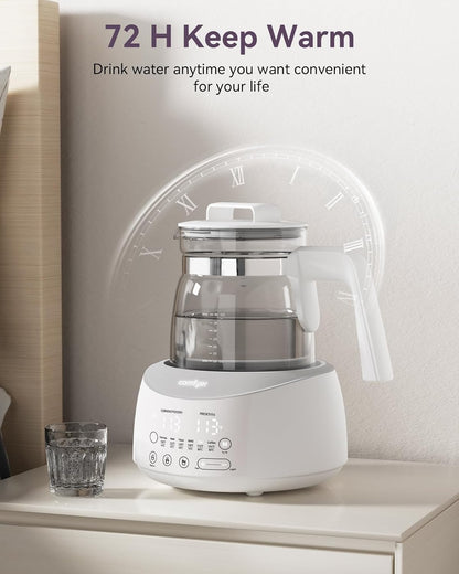 comfyer BK01 Bottle Warmer, Bottle Warmer with Night Light and Faster Cooling Fan, Instantly Water Warmer, Tea Kettle Electric with 6 Temperature Control Presets, Feed Baby More Easier and Healthier