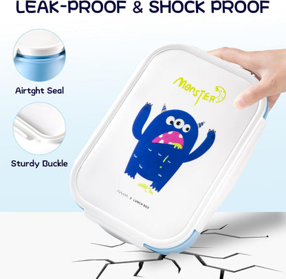 MISS BIG® Bento Box,Lunch Box Adult,Ideal Leak Proof Lunch Containers,Mom's Choice Lunch Box for Kids,No BPAs and No Chemical Dyes,Microwave and Dishwasher Safe Lunch Container (1900ml White)